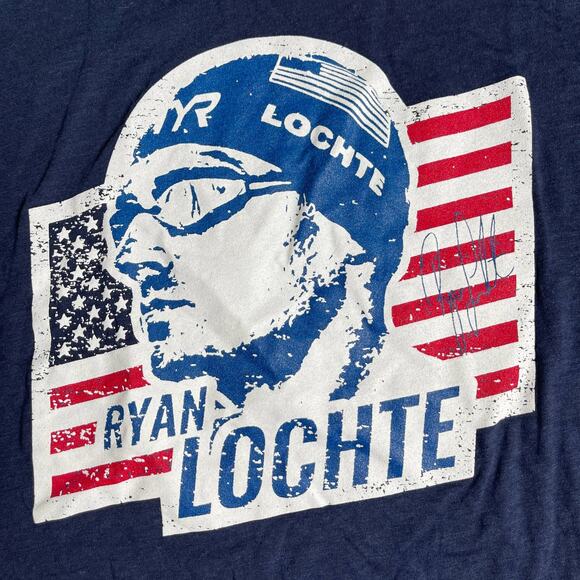 TYR Men's Ryan Lochte Graphic Tee - Navy Blue - Size Large - $30 - Picture 2 of 5
